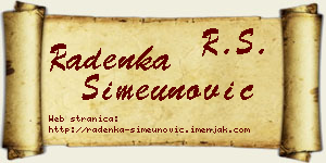 Radenka Simeunović vizit kartica
